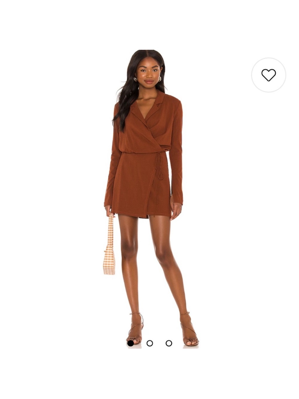 Free People Helena Rust Wrap Long Sleeve Dress Medium New with tags
